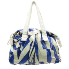 kawa-kawa カワカワ トートバッグ wet アクア柄 水流柄 肩掛け可 ホワイト×ブルー メンズ レディース 【中古】