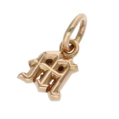 クロムハーツ 22K STACK ALPHABET アルファベットスタックチャーム Mイニシャルゴールドネックレストップ メンズ