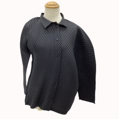 ISSEY MIYAKE イッセイミヤケ プリーツ 変形 アシンメトリー シャツ SIZE 2 IM12FJ546 ブラック
