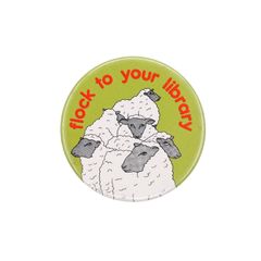 ヒツジ ヴィンテージ 缶バッジ 레트로 缶バッチ flock to your library イギリス・輸入雑貨 ピンバッジ brooch-8894