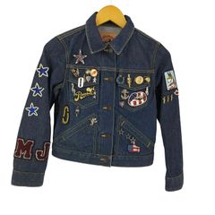 マークジェイコブス MARC JACOBS Denim Contrast Stitch Pin Charms Sequin Mermaid Jacket デニム コントラスト スティッチ ピン チャームズ スパンコール マーメイド ジャケット Y2K レディ