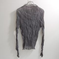 상태좋음 ISSEY MIYAKE しわプリーツ ブラウス グレー イッセイミヤケ 26100666