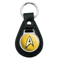 スタートレックコマンドシールドブラックレザーキーチェーン, ブラック, ワンサイズ, ポケットサイズ