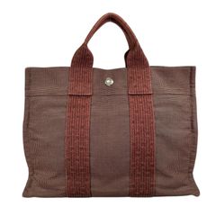 HERMES エルメス エールラインPM ハンドバッグ キャンバス ブラウン 중고 ユニセックス