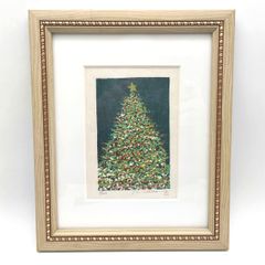版画アート・クリスマスツリー・インテリア・作者詳細不明・No.261009-09・梱包サイズ80