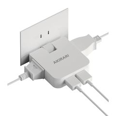 USBコンセント タップ コーナータップ 4個口 ホワイト コンセントタップ 電源タップ コンセント 向き変換 薄型 タコ足配線 サイドタップ 1400W ACアダプター 折りたたみ 分岐 旅行 スマホ充電器 会議 小型 超薄型 蛸足コンセント パソコン 1