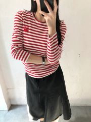 COMME des GARCONS コム・デ・ギャルソン レッドワッペン レッドカラー ボーダーTシャツ