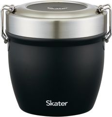 スケーター Skater 保温弁当箱 丼型 2段 800ml 大容量 男性 ステンレス ランチジャー 保温保冷 真空断熱構造 ブラック STLBD8AG-A 1