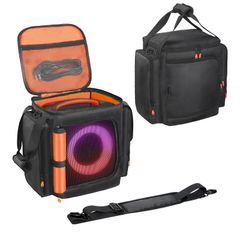 LICHIFIT For JBL Partybox Encore Essential 2／1用収納バッグ 大容量 旅行用ストカバーストレージバッグ 収納ケース 傷防止 汚れ防止 ジッパーウィンドウポケット付き (ブラック) 0