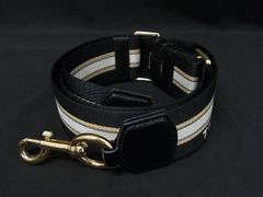 MARC JACOBS マークジェイコブス ザ スナップショット用 キャンバス バッグ用 ショルダーストラップ ブラック系×ゴールド系 BQ7646