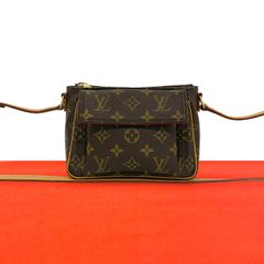 極 상태좋음 LOUIS VUITTON ルイヴィトン ヴィバシテ PM モノグラム レザー 本革 ショルダーバッグ ポシェット ブラウン 茶 28393