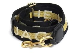 ■美品■ MARC JACOBS マークジェイコブス ウェビング キャンバス×レザー バッグ用 ショルダーストラップ ブラック系 BQ8922