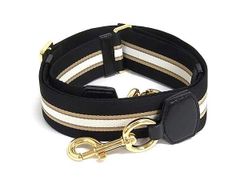 ■新品同様■ MARC JACOBS マークジェイコブス キャンバス×レザー バッグ用 ショルダーストラップ ブラック系×ベージュ系 HD1719