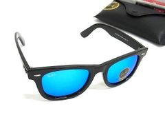 ■新品同様■ Ray-Ban レイバン RB2140-F 1278/3F 50□22 147 WAYFARER ミラーレンズ サングラス メガネ 眼鏡 ブラック系 HF1682