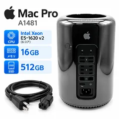 #M1442【中古良品・整備済み】Apple Mac Pro A1481 EMC2630 Xeon E5-1620 v2 6コア メモリ16GB SSD512GB デスクトップPC アップル AC有 動作確認済み