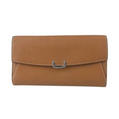 Cartier カルティエ 長財布 C ドゥ カルティエ インターナショナルウォレット L3001511 ブラウン系 レザー レディース フラップウォレット シルバー金具 美品