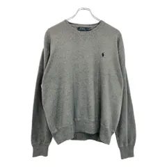 Polo by Ralph Lauren / ポロ ラルフローレン コットンニットセーター グレー (メンズ M) 中古 古着 U6009