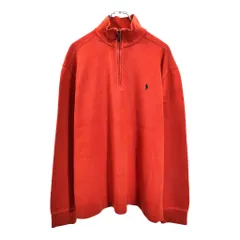 Polo by Ralph Lauren / ポロ ラルフローレン ハーフジップ コットンセーター オレンジ (メンズ L) 中古 古着 U6714
