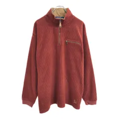 90年代 TOMMY HILFIGER / トミーヒルフィガー ハーフジップ コーデュロイ フリースジャケット ワインレッド (メンズ XL) 中古 古着 U6735