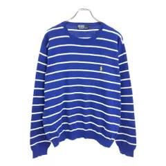 Polo by Ralph Lauren / ポロ ラルフローレン ボーダーセーター ブルー (メンズ L) 中古 古着 U7851
