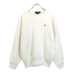90年代 Polo by Ralph Lauren / ポロ ラルフローレン スウェット ワンポイントロゴ ホワイト (メンズ M) 中古 古着 U7892