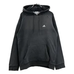 00年代 adidas / アディダス フェード スウェットパーカー ワンポイントロゴ スポーツ ブラック (メンズ S) 中古 古着 U7980