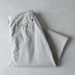 ■古着 POLO RALPH LAUREN ポロラルフローレン ポロチノ ツイルパンツ CLASSIC グレージュ TALON ゴールデンサイズ W34L34 GL7120