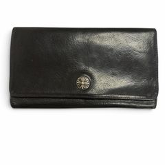 人気 CHROME HEARTS クロムハーツ JUDY CROSS BALL レザー SV925 ジュディ クロス ボールボタン 長財布 ブラック シルバー金具 USA製