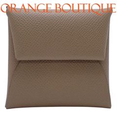 HERMES(エルメス) バスティア エトープ/エトゥープ グレージュ ヴォーエプソン パラジウム金具 シルバー金具 B刻印 コインケース コインパース レディース 40802222523【中古】【アラモード】