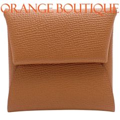 HERMES(エルメス) バスティア ゴールド ブラウン茶 ヴォーエプソン パラジウム金具 シルバー金具 B刻印 コインケース コインパース レディース 40802222521【アラモード】
