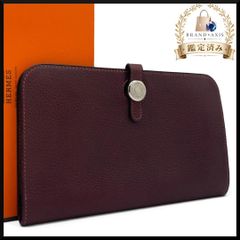 상태좋음 헤르메스 HERMES 도곤 GM 도곤 듀오 토고 접이식 지갑 실버 브래킷