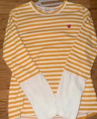 COMME des GARCONS コム・デ・ギャルソン ストライプ長袖Tシャツ 옐로우