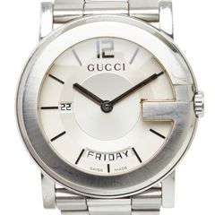 グッチ 腕時計 101M ベージュ シルバー ステンレススチール メンズ GUCCI【228-97708】