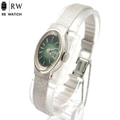 【中古】CITIZEN 6700 レディース 手巻き腕時計 グリーン文字盤