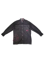 ヴィンテージ 00s エコー(Ecco) エコー・ション(Ecko Function) ブラック デニムシャツ L