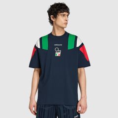 배송비 무료 ・匿名配送 adidas アディダス イタリア代表 2026 EQT Tシャツ クルーネイビー 90s トレフォイル コットン ルーズフィット 正規品