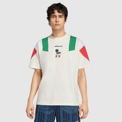 배송비 무료 ・匿名配送 adidas アディダス イタリア代表 2026 EQT トラック Tシャツ オフホワイト 90s トレフォイル コットン ルーズフィット 正規品