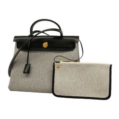 エルメス Hermes エルメス ハンドバッグ エールバッグジップPM トワルGM ブラック G刻印レディース P3689444