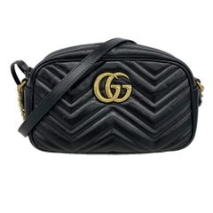 구찌 Gucci 구찌 숄더백 GG 마몬트 447632 가죽 블랙 여성