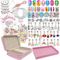 新品 アクセサリー メイキングトイ ビーズ アクセサリーキット ブレスレット ネックレス パーツ 182点セット レインボー