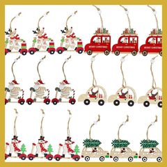 クリスマスツリーオーナメント クリスマスオーナメント デコレーション 飾り付け ギフトタグ 木製 サンタクロース トナカイ 雪だるま クリスマスツリー クリスマスツリー飾り チャーム パーツ アクセサリー 飾り Xmas Christmas decorat 0