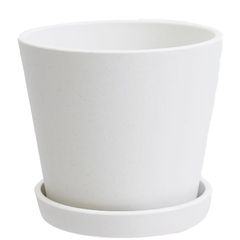 新品 LU-FRO 植木鉢 4号 受け皿付き 排水穴付き ゴム栓付き 鉢底ネット付き プランター おしゃれ 陶器 軽量 室内 屋外 観葉植物 多肉植物 鉢カバー E-1 ホワイト