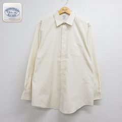 XL/古着 ブルックスブラザーズ 長袖 ブランド シャツ メンズ ロング丈 コットン イエロー 26aug10