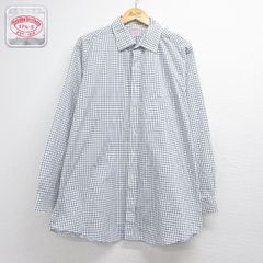 XL/古着 ブルックスブラザーズ 長袖 ブランド シャツ メンズ 大きいサイズ ロング丈 コットン ホワイト チェック 26aug10