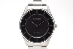 CITIZEN シチズン エコドライブ E031-S103720 エコドライブ 腕時計 ブラック 文字盤 ステンレス ブレス 2010年代 メンズ 中古
