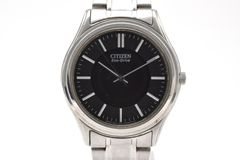 CITIZEN シチズン エコドライブ E031-S048419 エコドライブ 腕時計 ブラック 文字盤 ステンレス ブレス 2000年代 ユニセックス 中古