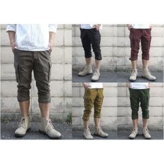 山岳猟兵用 登山パンツ ドイツ連邦国軍 モルスキン クロプド カーゴパンツ 7分丈 後染め P S036YD 金茶 Gr7 レプリカ