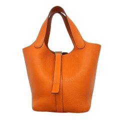 エルメス Hermes エルメス ハンドバッグ ピコタンPM トリヨンクレマンス オレンジ □I刻印レディース