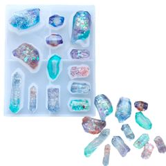 Ever garden シリコンモールド 鉱石 13個 レジン アゲートスライス アゲートシリコンモールド キーホルダー シリコン モールド アロマストーン 石膏 手作り 石鹸 キャンドル 樹脂 粘土 オルゴナイト シリコン型 型 キット ハンドメイド 0