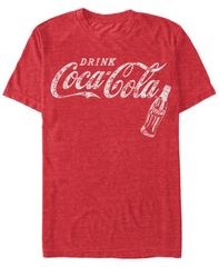 フィフスサン メンズ トップス Tシャツ Fifth Sun CocaCola Mens Retro Coke Bottle Short Sleeve TShirt Red Heathe レッド